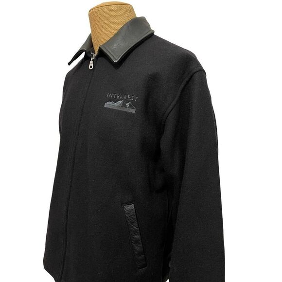 BISHOP Men's Bomber Jacket Canadian Wool Leather Trim Whistler Creek Size Medium - Picture 7 of 11